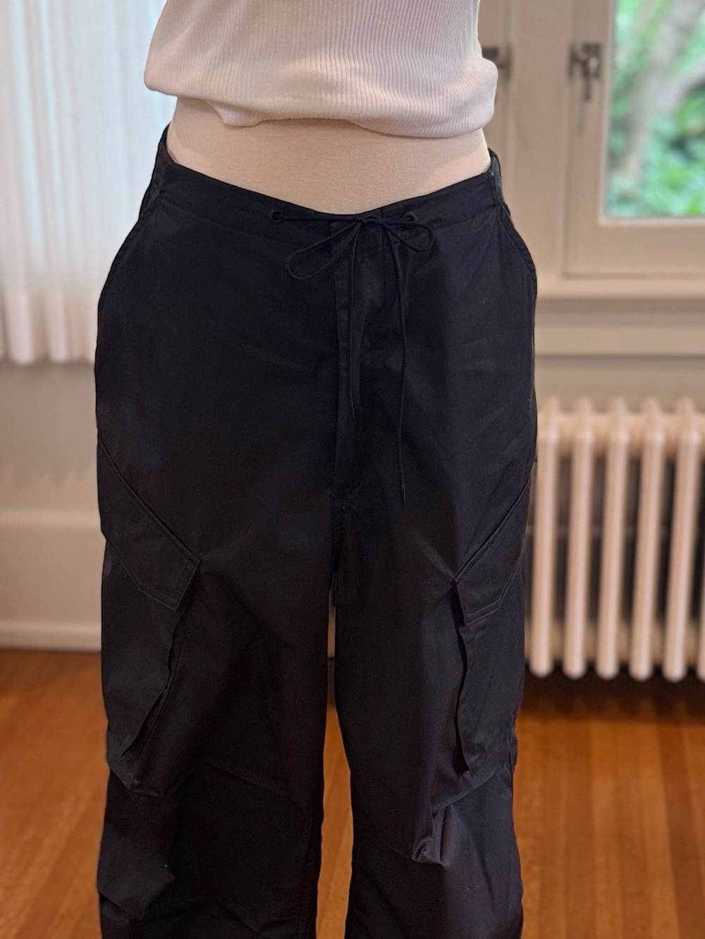 Agolde Black Wide-Leg Cargo Pants